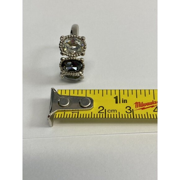 SWAROVSKI ring Rosette grey crystal Ring size 52 Size 6 Silver No Box Classic - Picture 8 of 8
